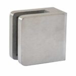 wall / post to glass stainless steel d clamp satin