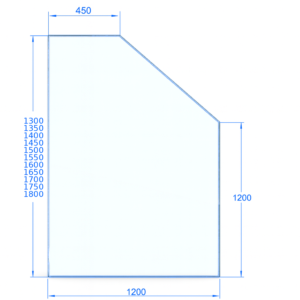 12mm Safety Glass Raked Fence Panel