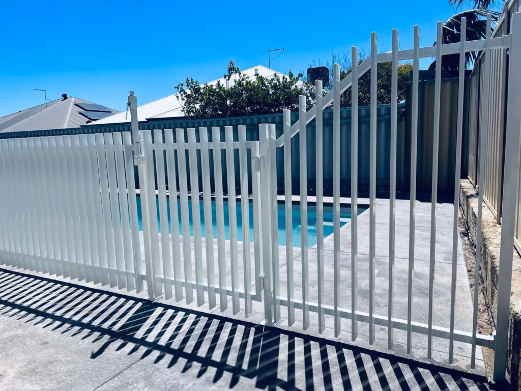 White slimline batten fence