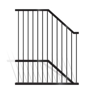 Aluminium Tubular Pool Fence Raked Panel - 1200mm Wide