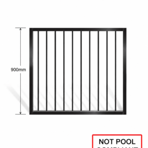 NOT POOL COMPLIANT 900Hx970W Aluminium Tubular Gate